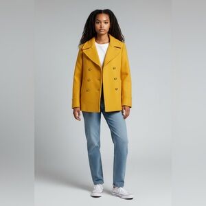 J. Crew Women’s Yellow Wool Pea Coat